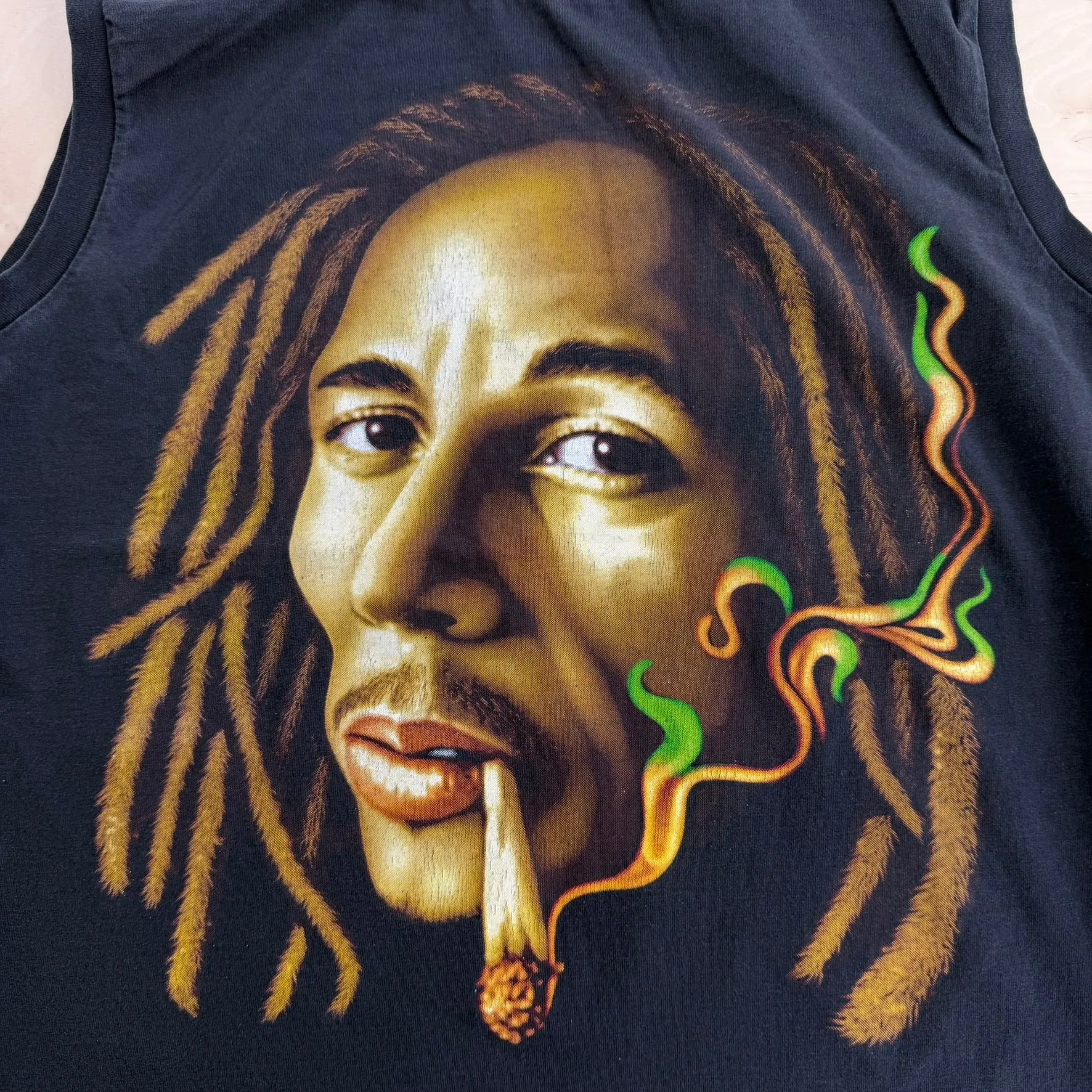 J- Vintage Bob Marley Picture Cut Off Sleeves Tee - XL sold by HG Vintage product image thumbnail 2