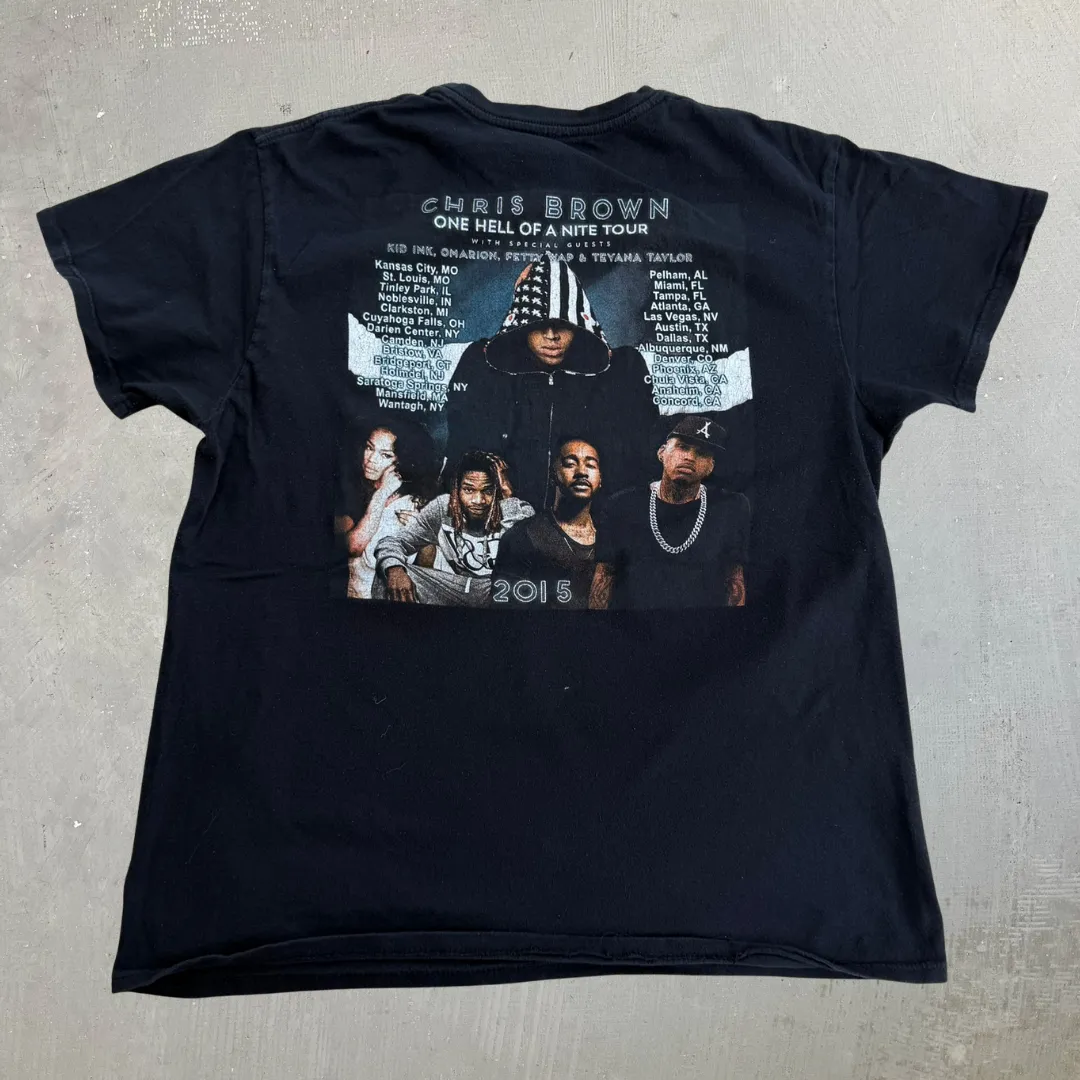 J- '15 Chris Brown One Hell Of A Nite Tour Graphic Tee - L sold by HG Vintage product image thumbnail 3