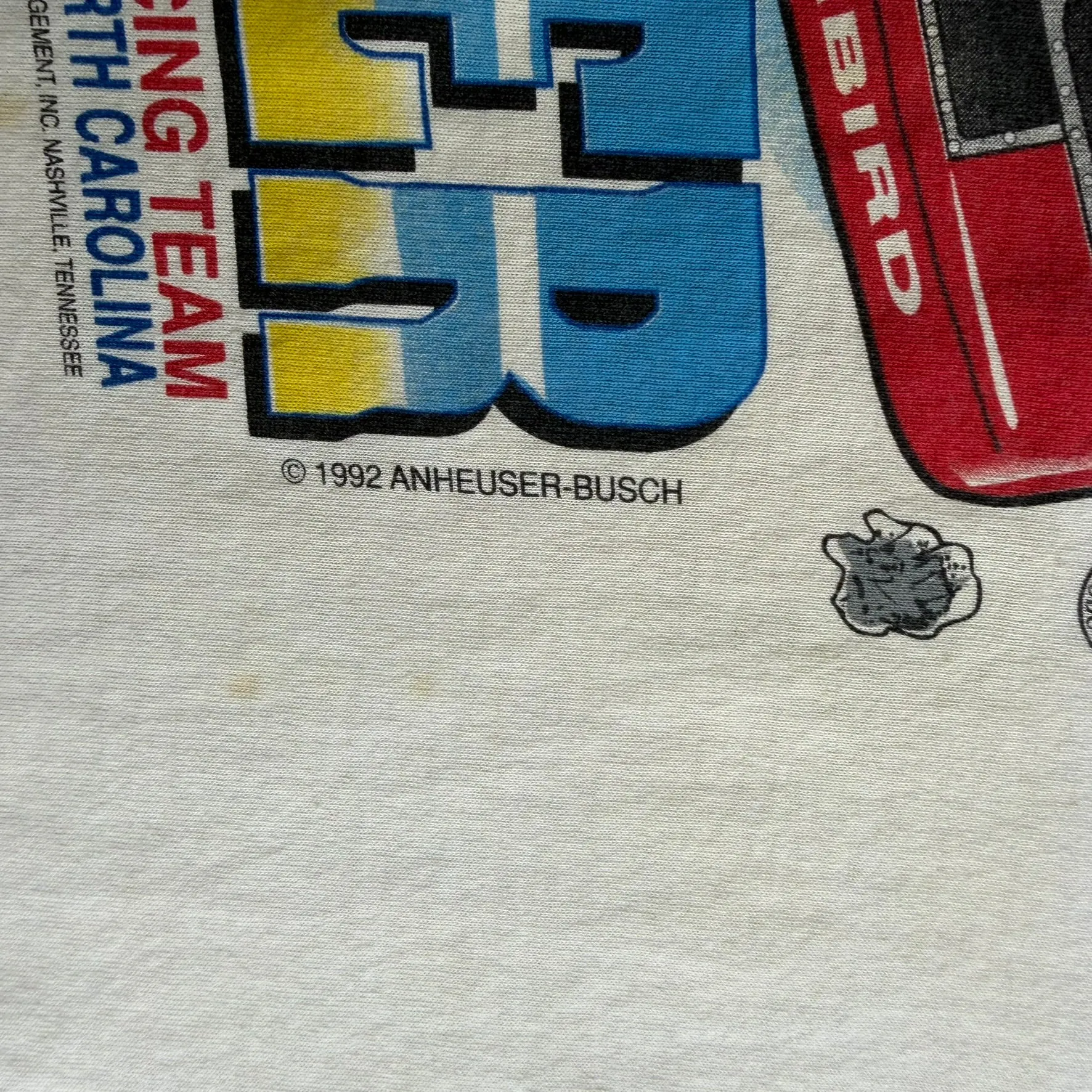 J- Vintage '92 Nascar Budweiser Racing Team Rock Tamer Made In USA Single Stitch Tee - XL sold by HG Vintage product image thumbnail 5