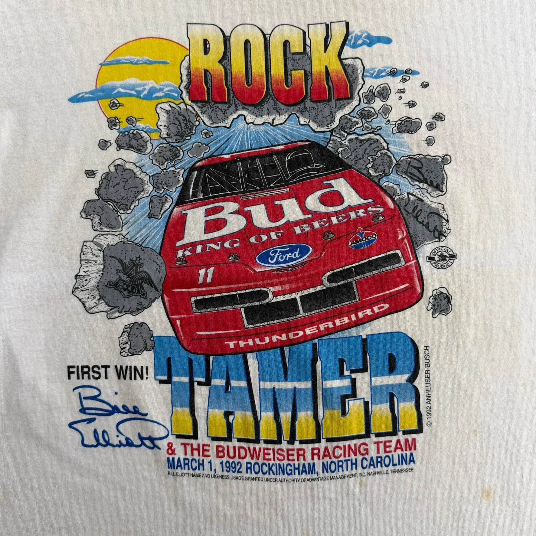 J- Vintage '92 Nascar Budweiser Racing Team Rock Tamer Made In USA Single Stitch Tee - XL sold by HG Vintage product image thumbnail 2