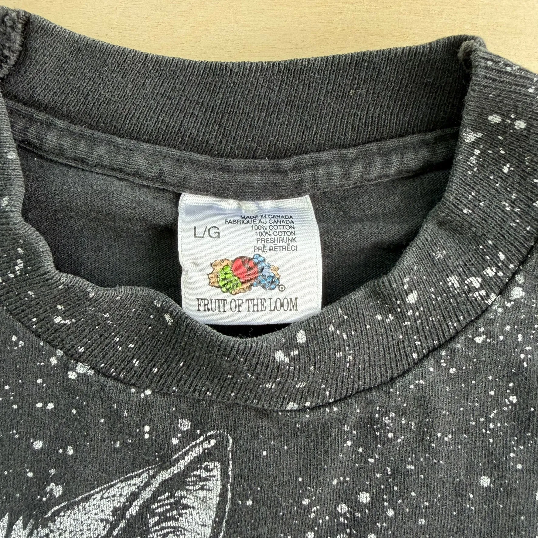 J- Vintage '93 Wolves & Snow All Over Print Fruit Of The Loom Tag Single Stitch Tee - L sold by HG Vintage product image thumbnail 4