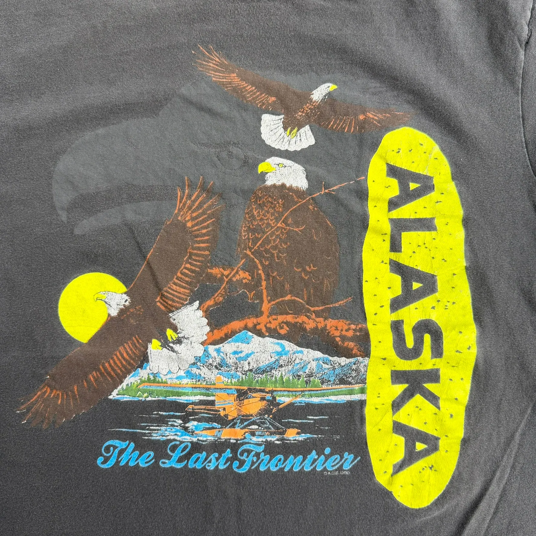 J- Vintage '90 Alaska The Last Frontier Eagles Graphic Hanes Made In USA Single Stitch Tee - XL sold by HG Vintage product image thumbnail 2