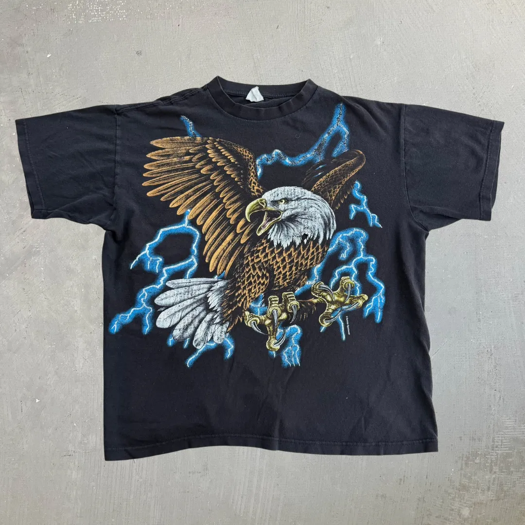 J- Vintage American Thunder Eagle & Lightning Graphic Tee - XL sold by HG Vintage