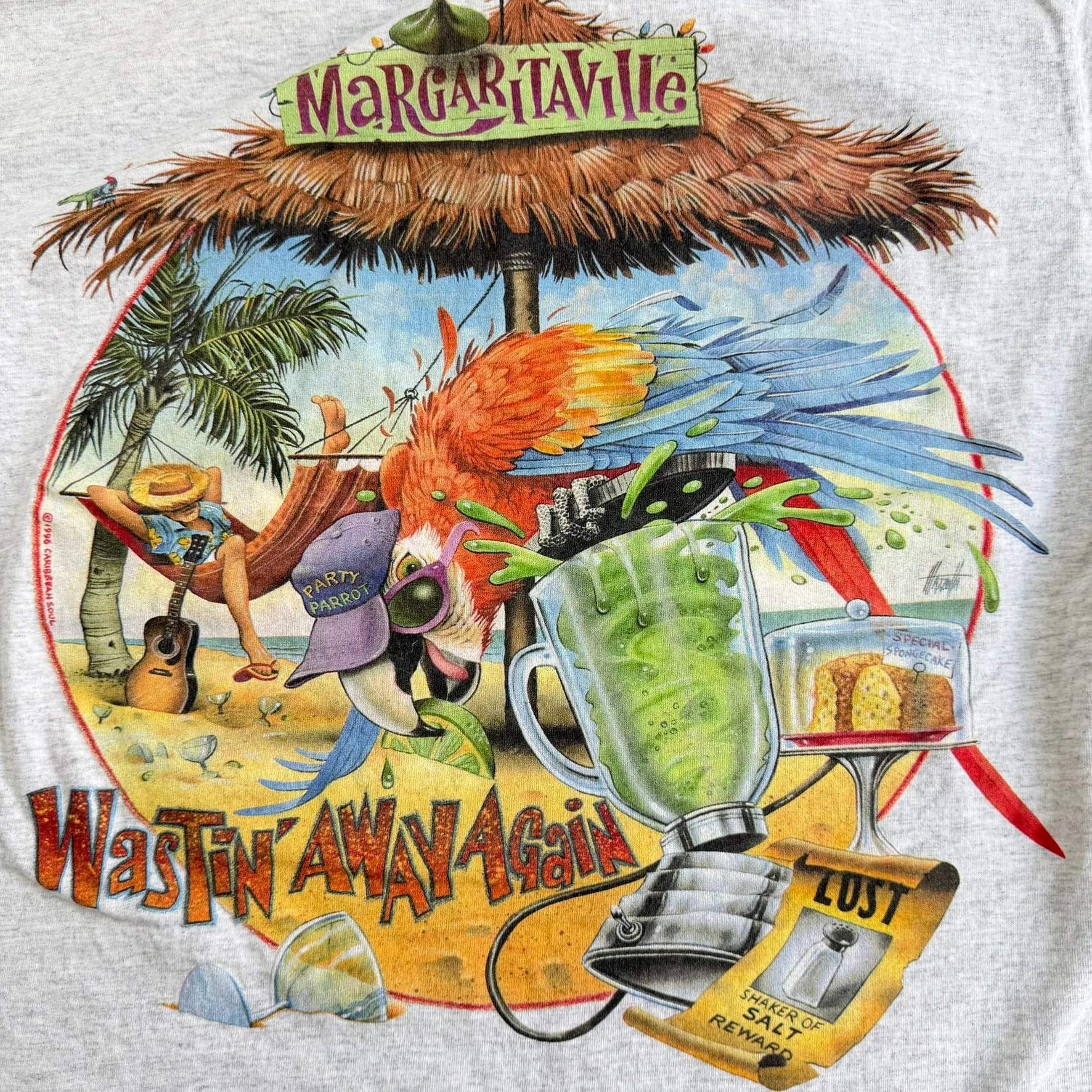 J- Vintage '96 Margaritaville Blew Out My Flippers Graphic Made In USA Single Stitch Tee - XL sold by HG Vintage product image thumbnail 4