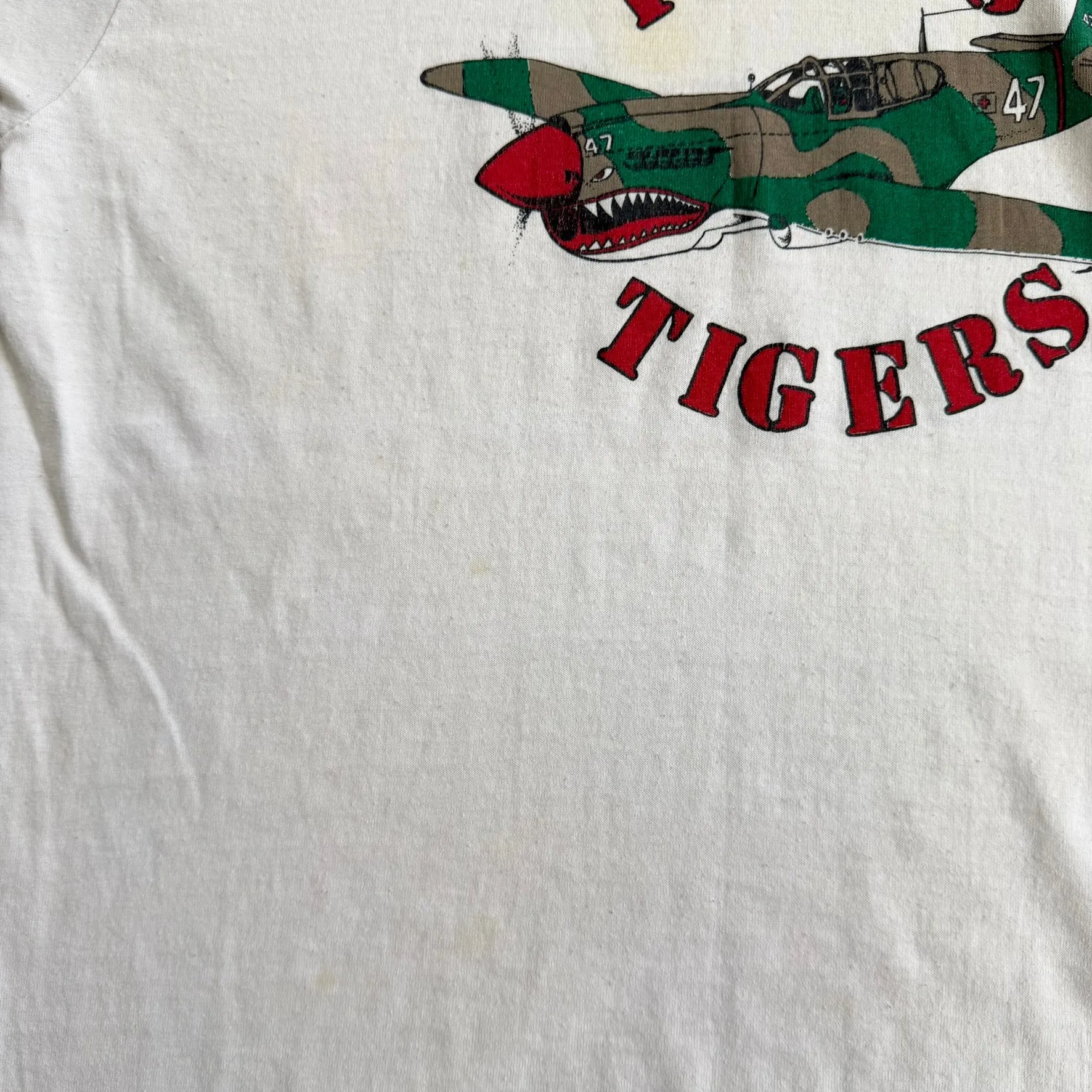 J- Vintage Flying Tigers Squadron Fighter Plane Graphic Made In USA Single Stitch Tee - XL sold by HG Vintage product image thumbnail 5