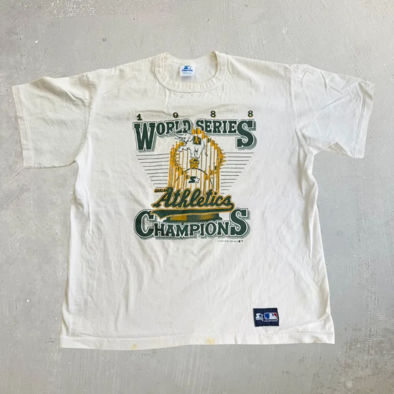 J- Vintage '98 Oakland Athletics MLB Starter World Series Champs Made In USA Single Stitch Tee - XL made by HG Vintage