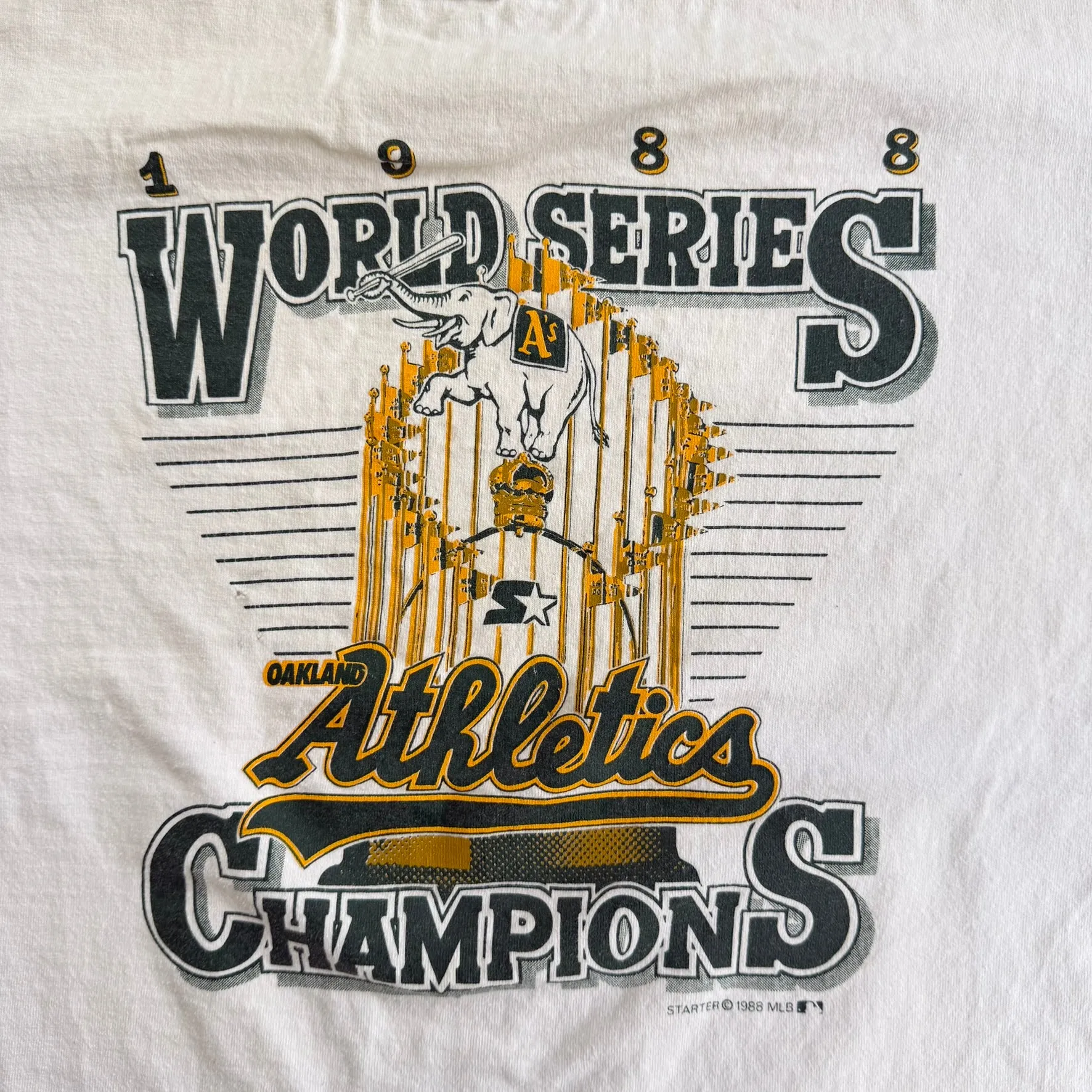J- Vintage '98 Oakland Athletics MLB Starter World Series Champs Made In USA Single Stitch Tee - XL sold by HG Vintage product image thumbnail 2