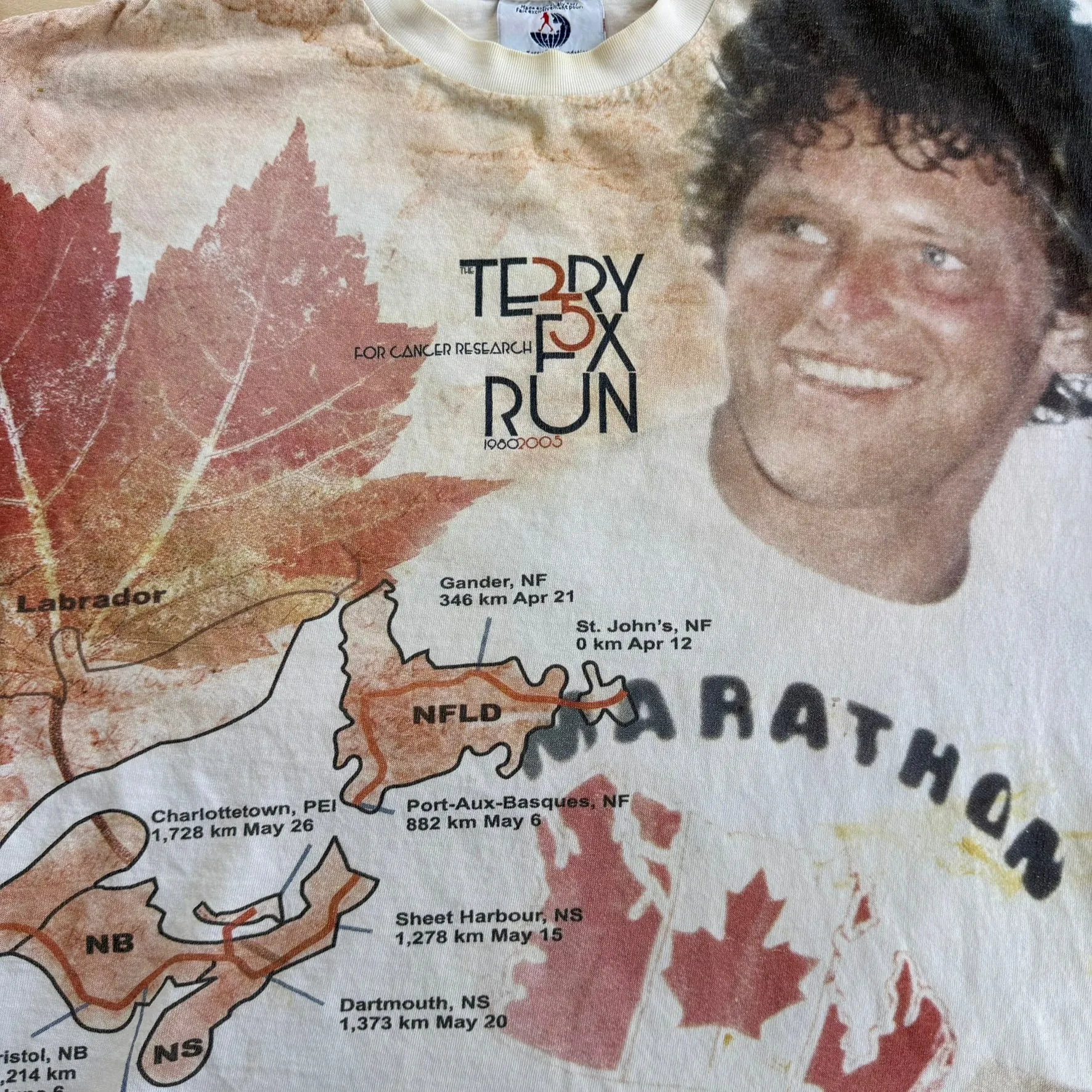 J- Vintage '05 Terry Fox Foundation Run 25 Years Of Hope All Over Print Tee - L sold by HG Vintage product image thumbnail 2