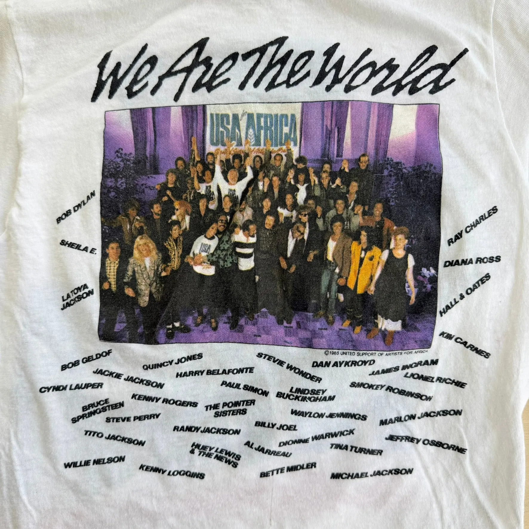 J- Vintage '85 United Support Of Artists For Africa Graphic Made In USA Single Stitch Tee - S sold by HG Vintage product image thumbnail 2
