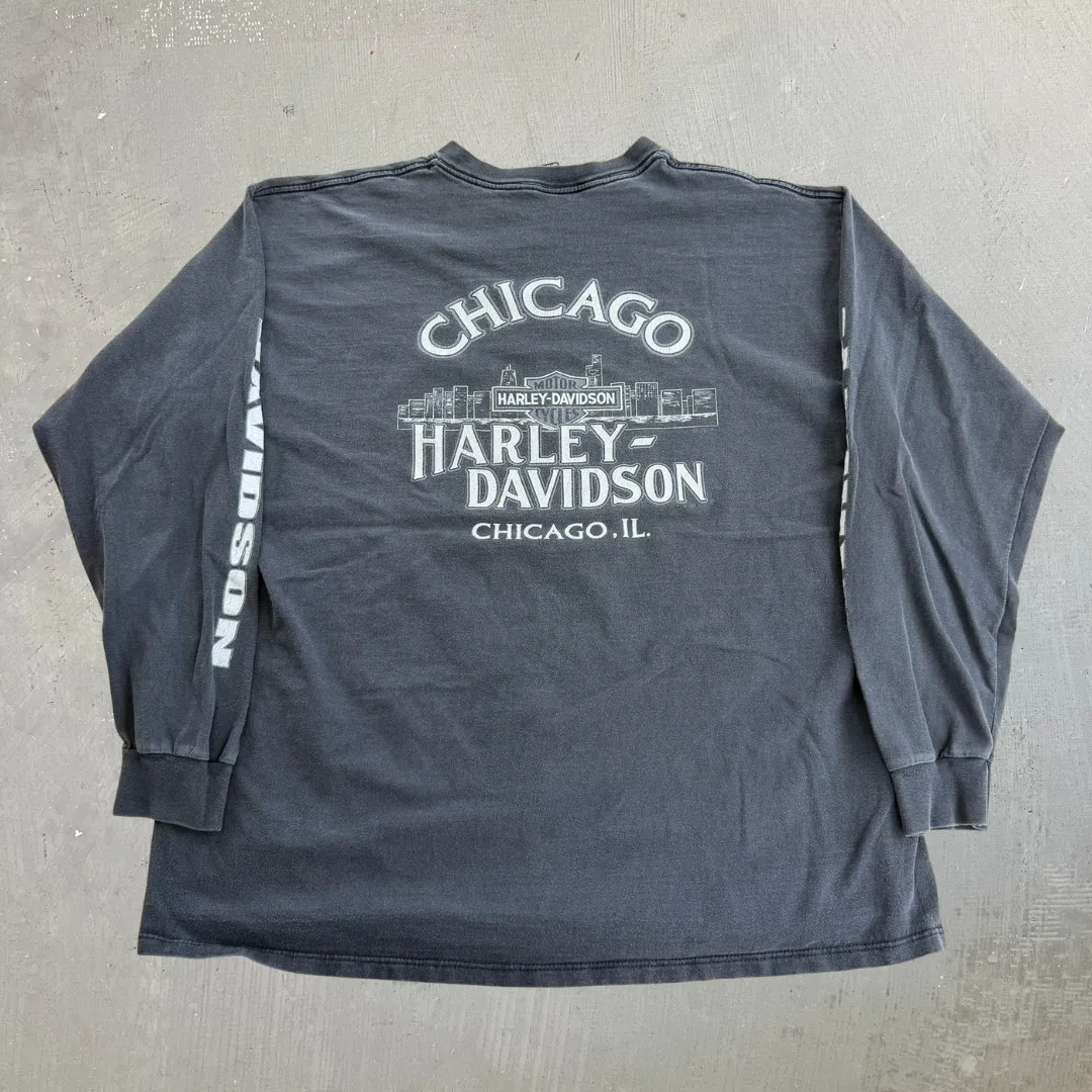 J- Vintage '99 Harley Davidson Chicago Illinois Made In USA Long Sleeve Tee - 2XL sold by HG Vintage product image thumbnail 3