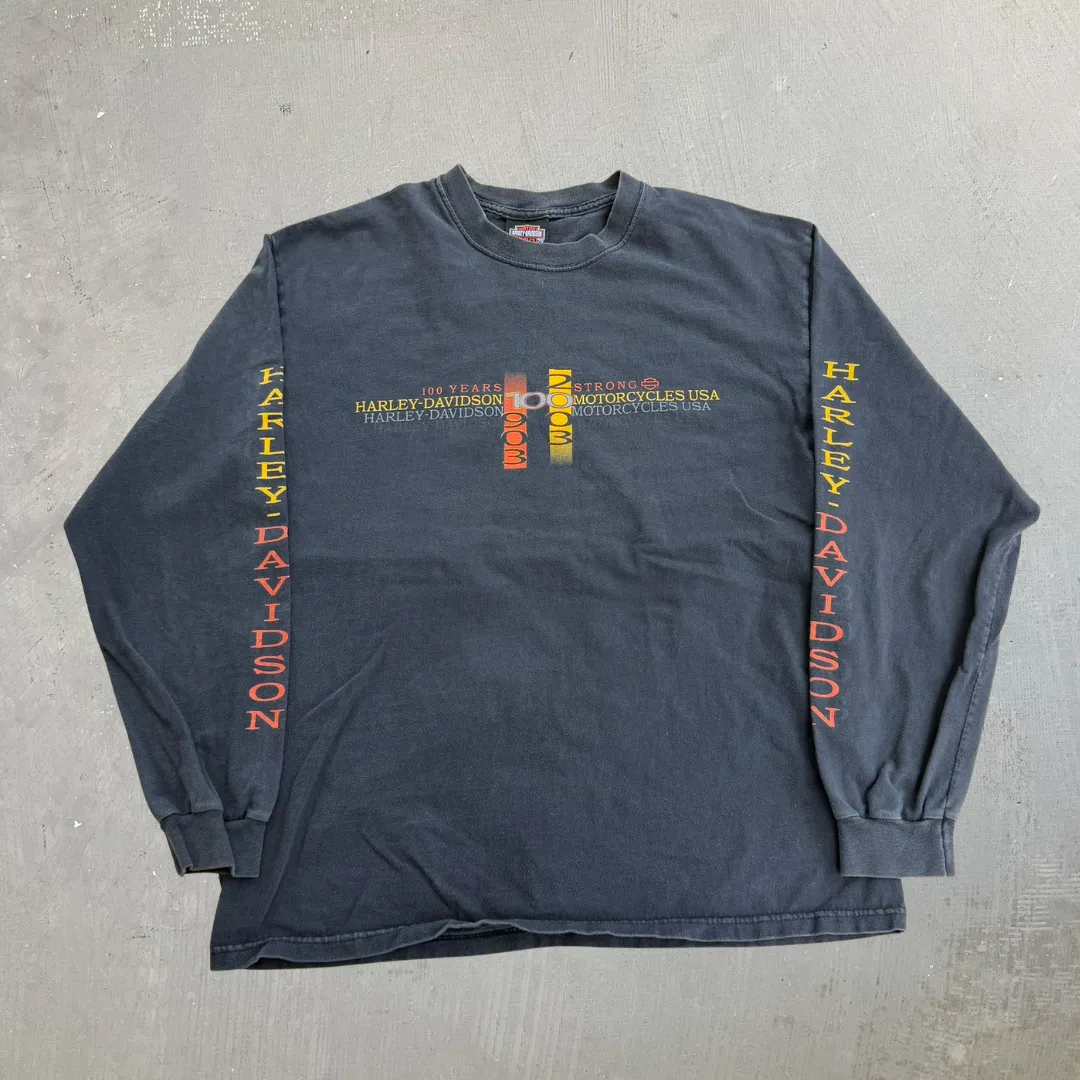J- Vintage '03 Harley Davidson Richmond Hill Ontario 100 Years Strong Long Sleeve Tee - L sold by HG Vintage