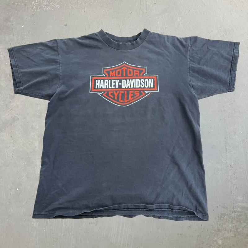 J- Vintage '99 Harley Davidson London Ontario Canada Graphic Made In USA Tee - L made by Harley-Davidson