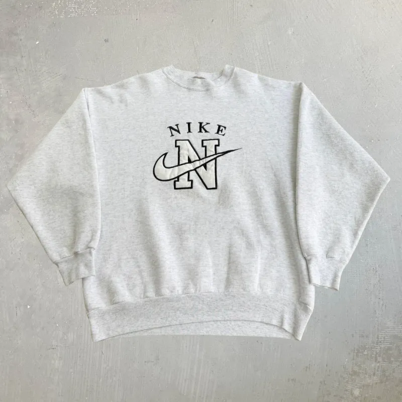 J- Vintage Nike Embroidered Text & Swoosh Made In USA Crewneck- XL made by HG Vintage