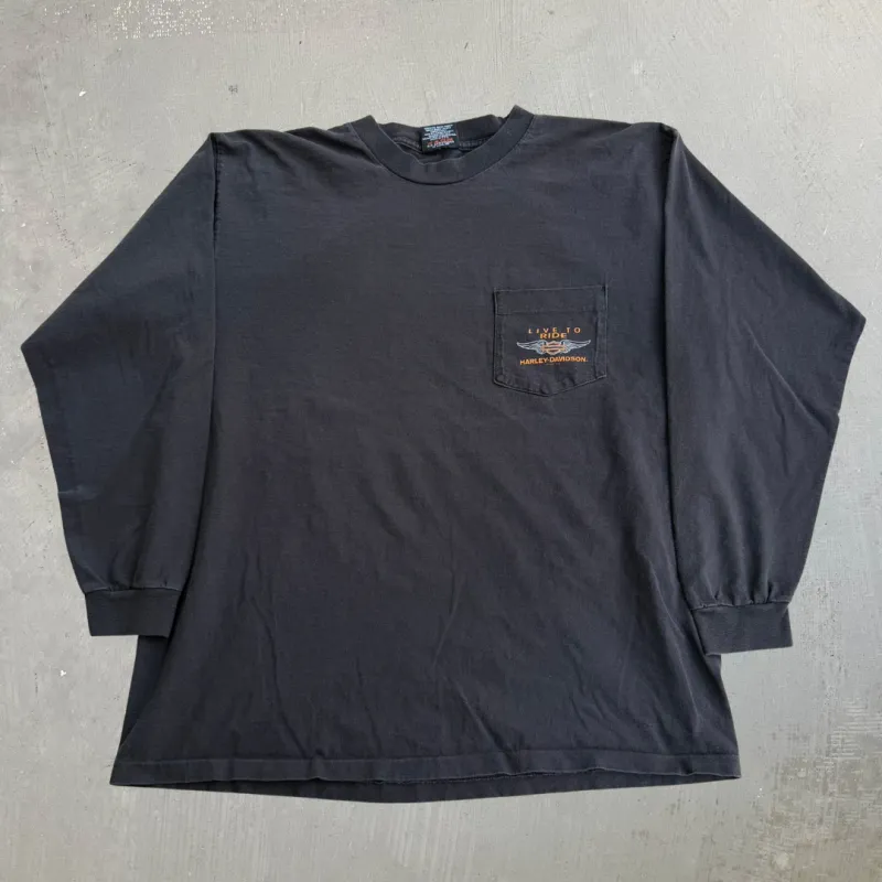 J- Vintage '99 Harley Davidson Golden Gate Bridge Live To Ride Made In USA Long Sleeve Tee - XL made by Harley-Davidson