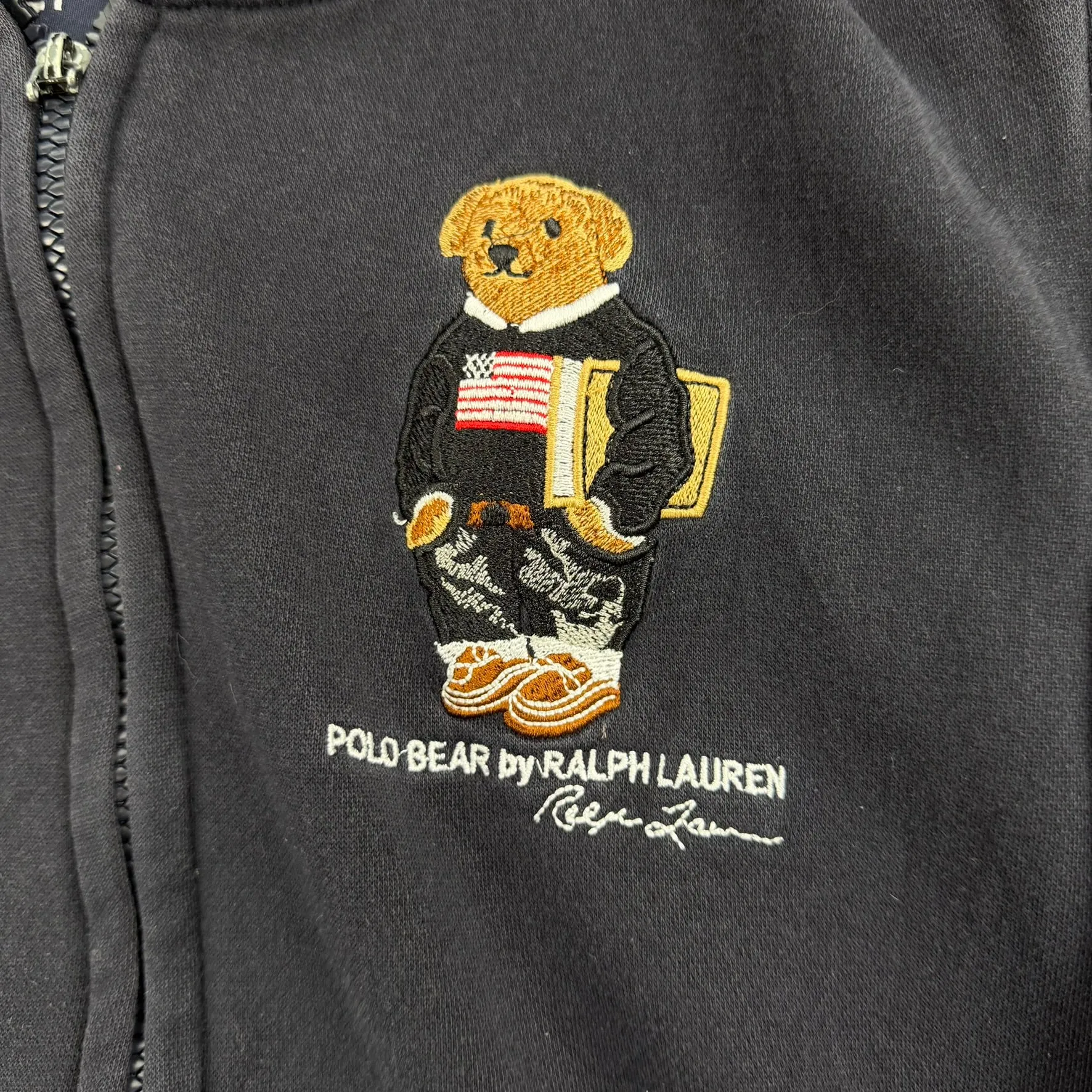 J- Vintage Polo Sport Ralph Lauren Embroidered Bear Zip Up Hoodie - L sold by HG Vintage product image thumbnail 2