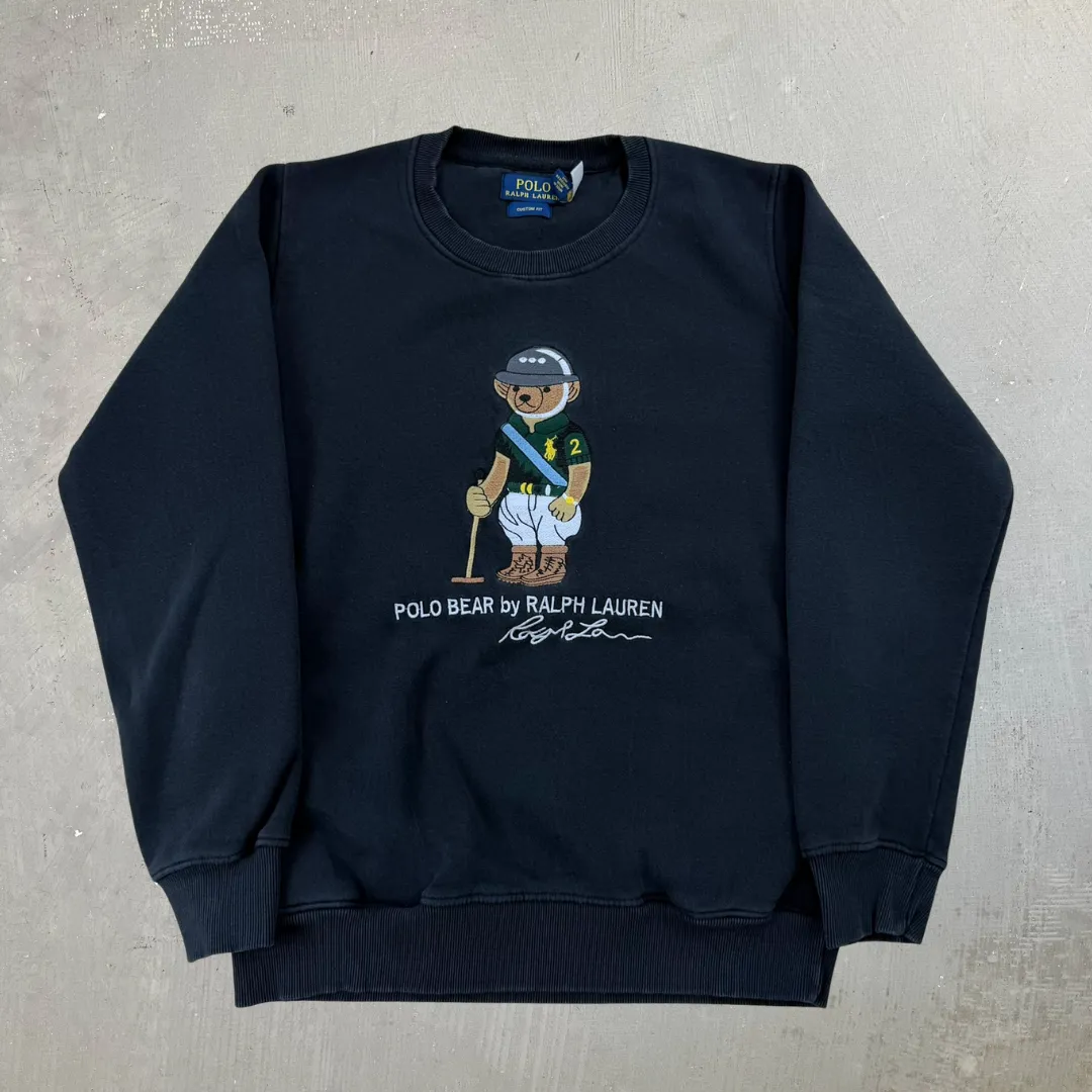 J- Vintage Polo Ralph Lauren Embroidered Bear Crewneck - M sold by HG Vintage