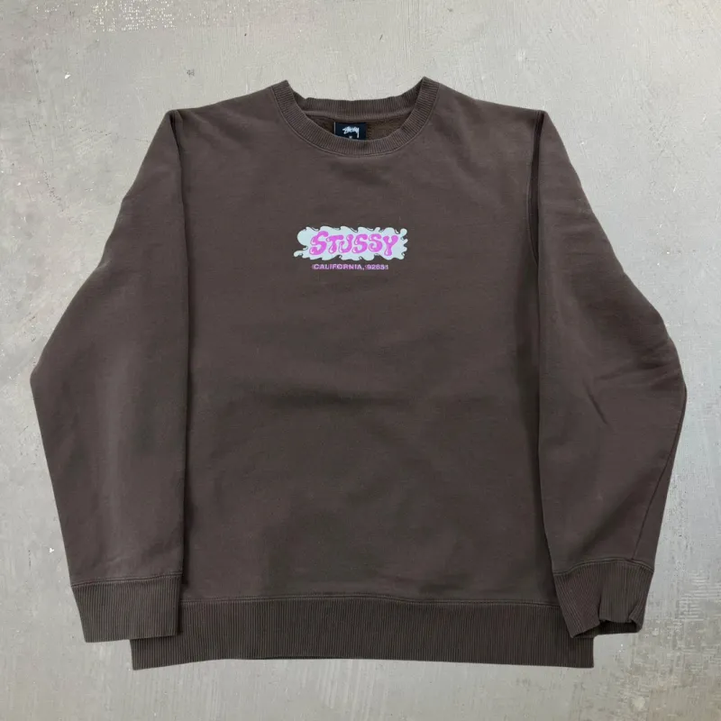 J- Vintage Stussy California Text Graphic Crewneck - M made by HG Vintage