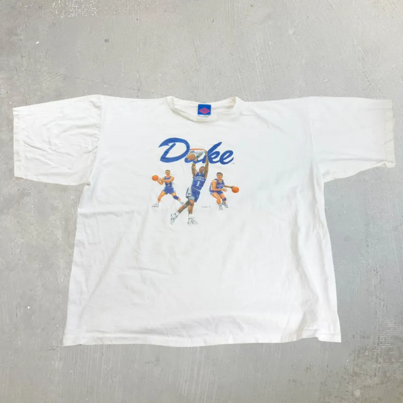 J- Vintage Duke University Blue Devils Basketball Made In USA Single Stitch Tee - XL made by HG Vintage