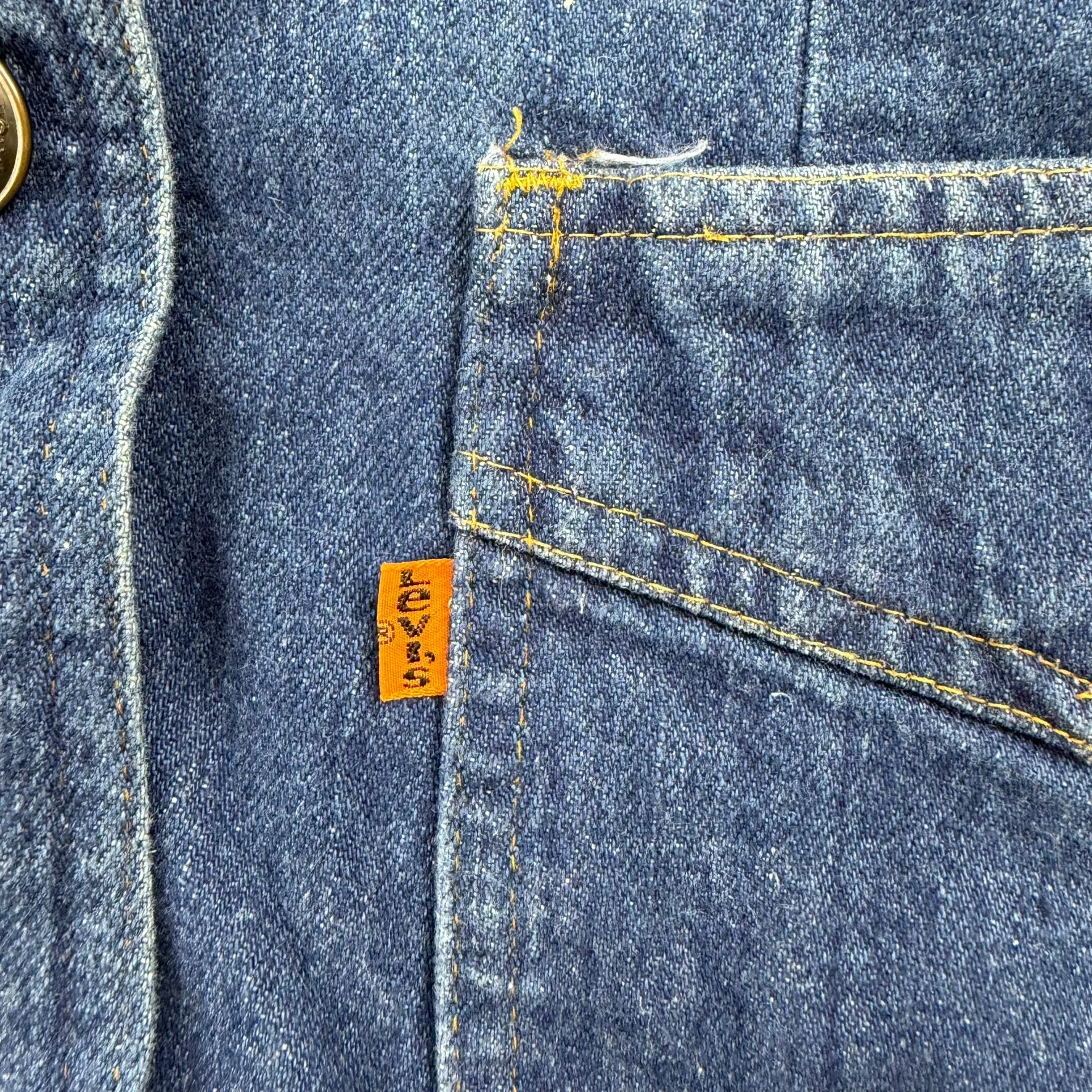 J- Vintage Levi's Strauss Made In USA Orange Bab 76068 0714 Denim Blazer - 9/10 (fits S/M) sold by HG Vintage product image thumbnail 3