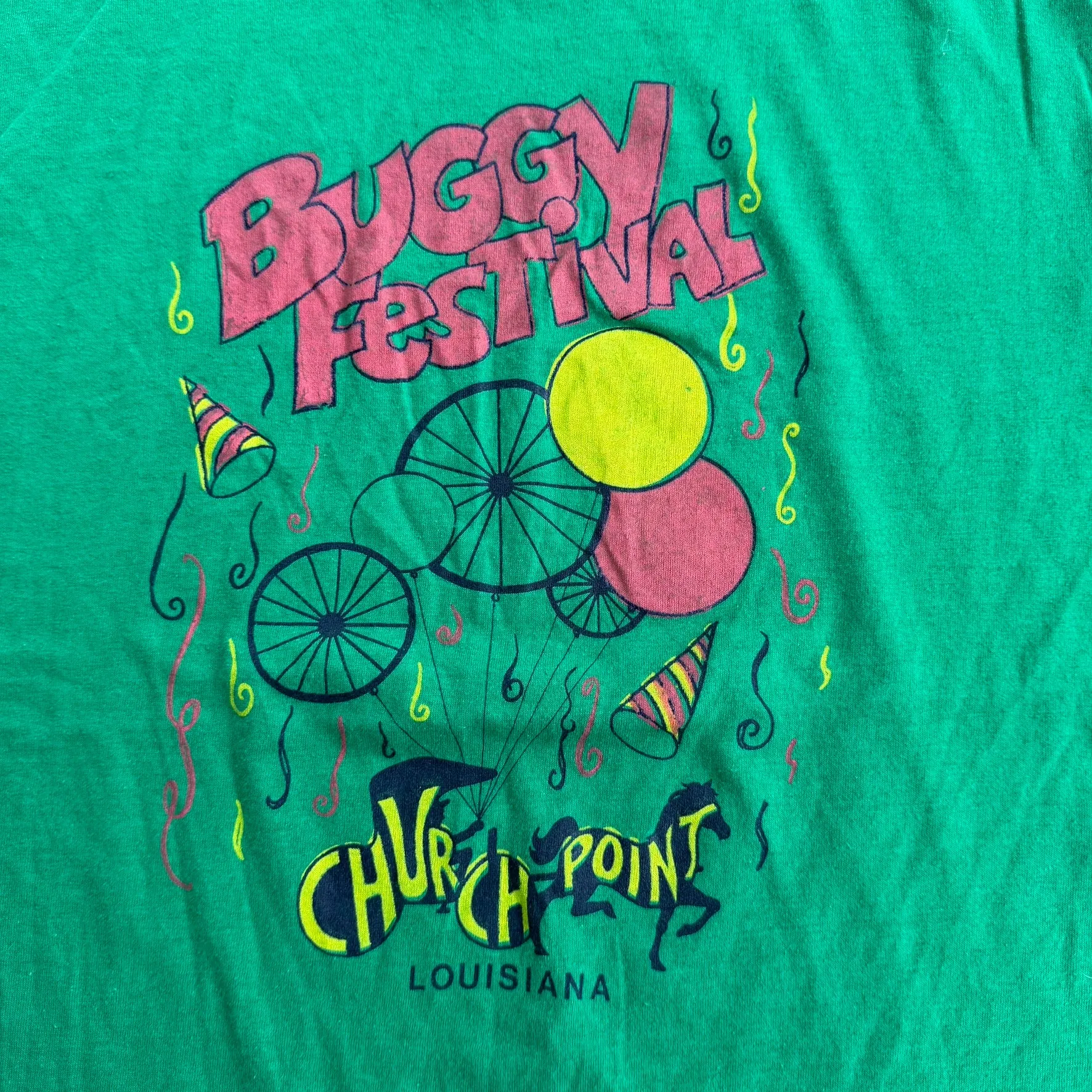 J- Vintage 90s Buggy Festival Church Point Louisiana Made In USA Single Stitch Tee - L sold by HG Vintage product image thumbnail 2