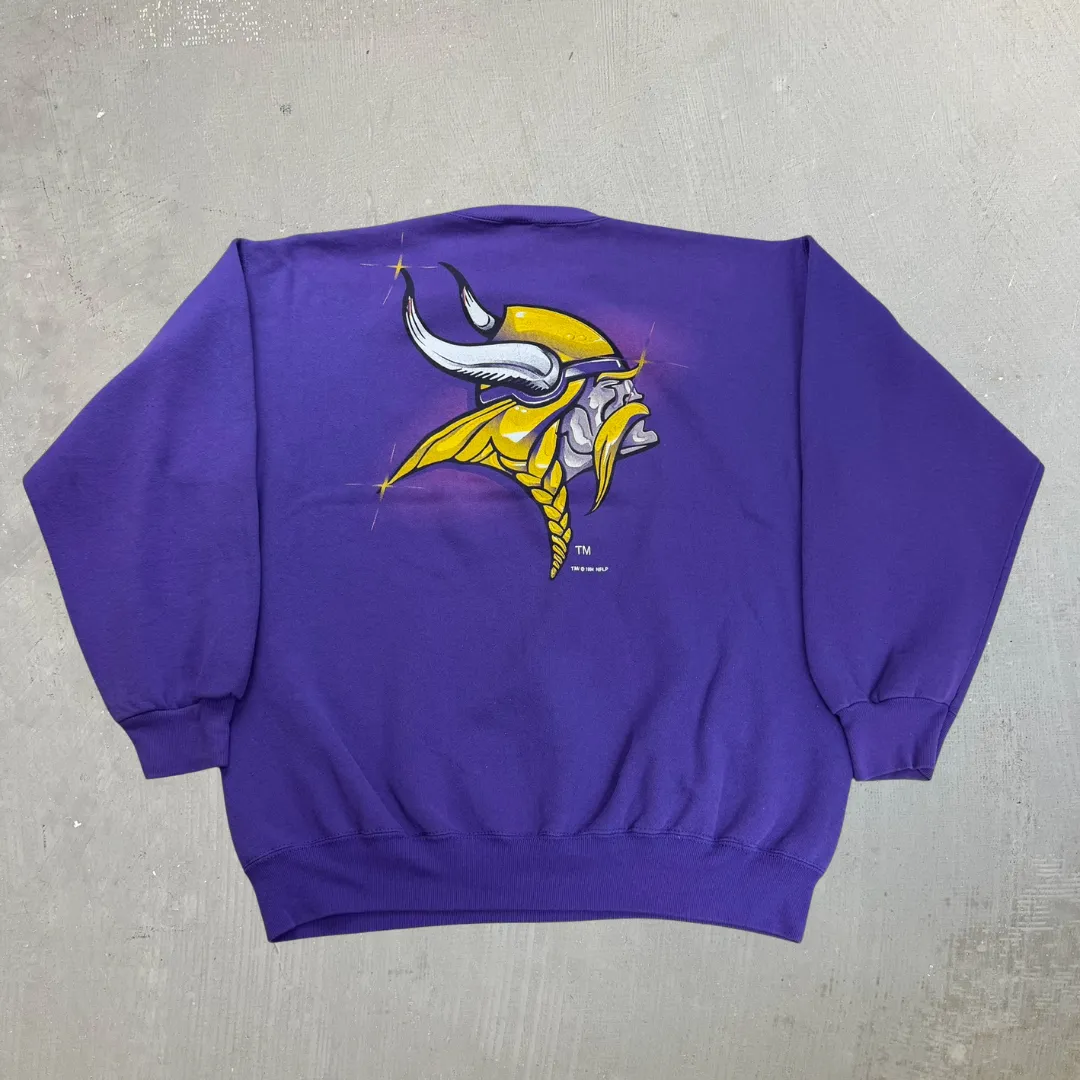 J- Vintage '94 Minnesota Vikings NFL Logo 7 Graphic Made In USA Crewneck - XL Tall sold by HG Vintage product image thumbnail 4