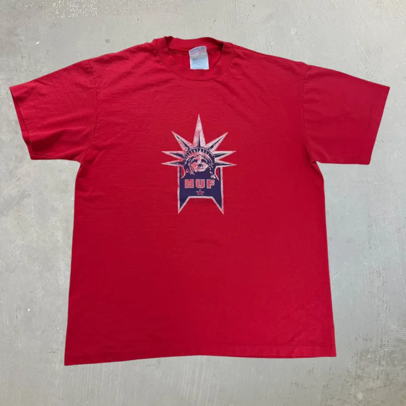 J- Vintage HUF Statue Of Liberty Graphic Made In USA Single Stitch Tee - M made by HG Vintage