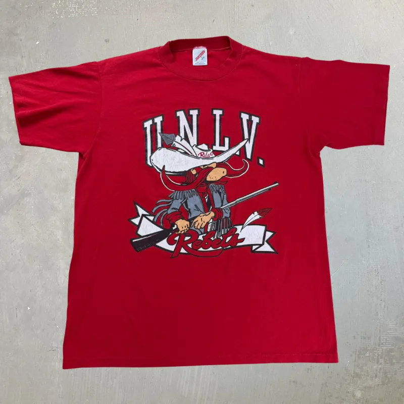 J- Vintage University Of Las Vegas Rebels Mascot Graphic Made In USA Single Stitch Tee - L made by HG Vintage