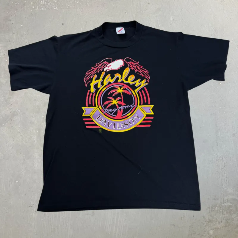 J- Vintage Harley Davidson Daytona Beach Florida Made In USA Single Stitch Tee - L made by Harley-Davidson
