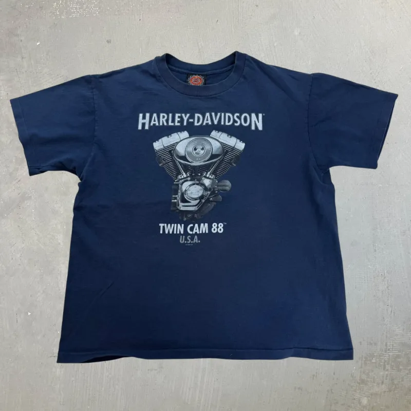 J- Vintage '00 Harley Davidson Auckland New Zealand Single Stitch Tee - L made by Harley-Davidson