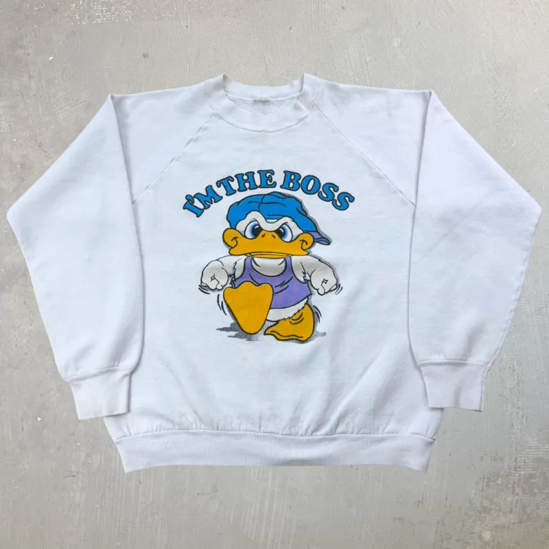 J- Vintage 90's I'm The Boss Duck Graphic Crewneck - M made by HG Vintage