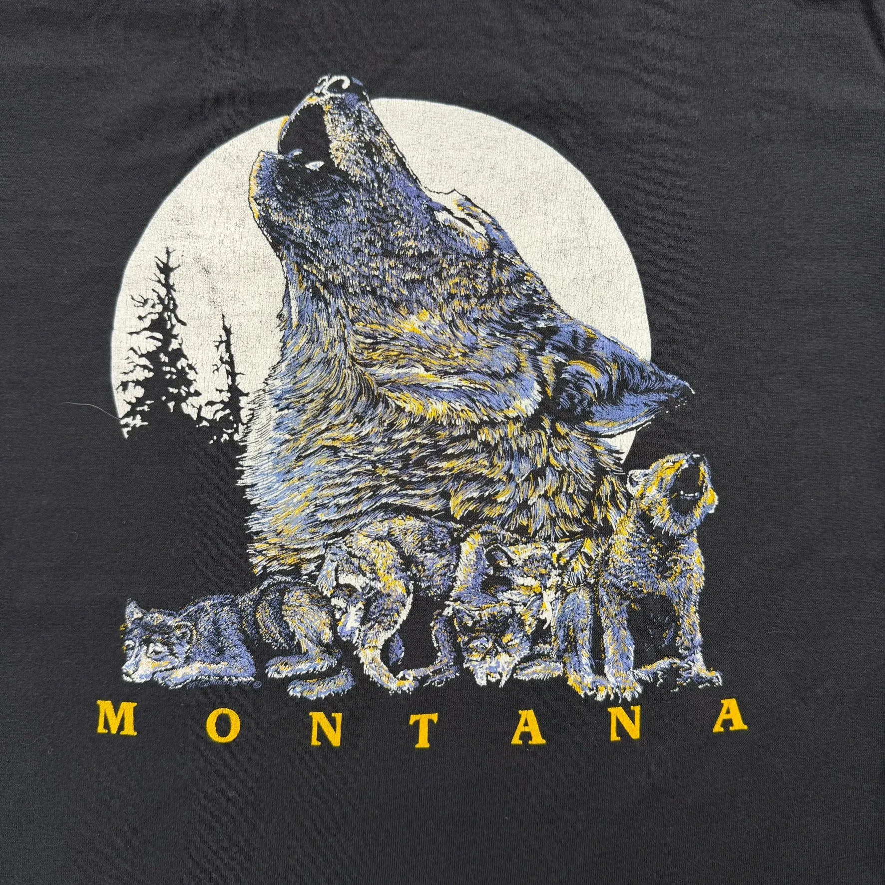 J- Vintage '91 Montana Wolves & Moon Graphic Made In USA Long Sleeve Tee - L sold by HG Vintage product image thumbnail 2