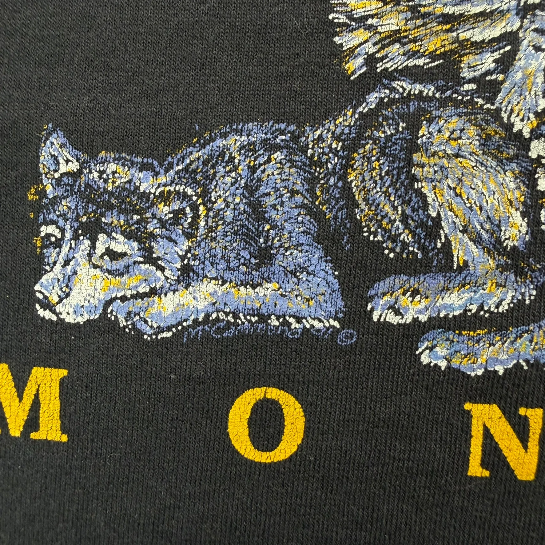 J- Vintage '91 Montana Wolves & Moon Graphic Made In USA Long Sleeve Tee - L sold by HG Vintage product image thumbnail 3