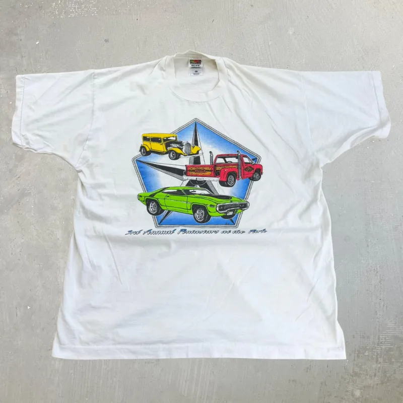 J- Vintage '96 3rd Annual Pentastars At The Park Car Graphic Single Stitch Tee - XL made by HG Vintage