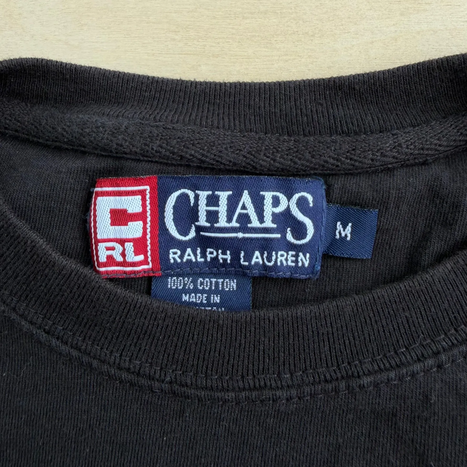 J- Vintage Ralph Lauren Chaps Embroidered Text Pocket Tee - M sold by HG Vintage product image thumbnail 3