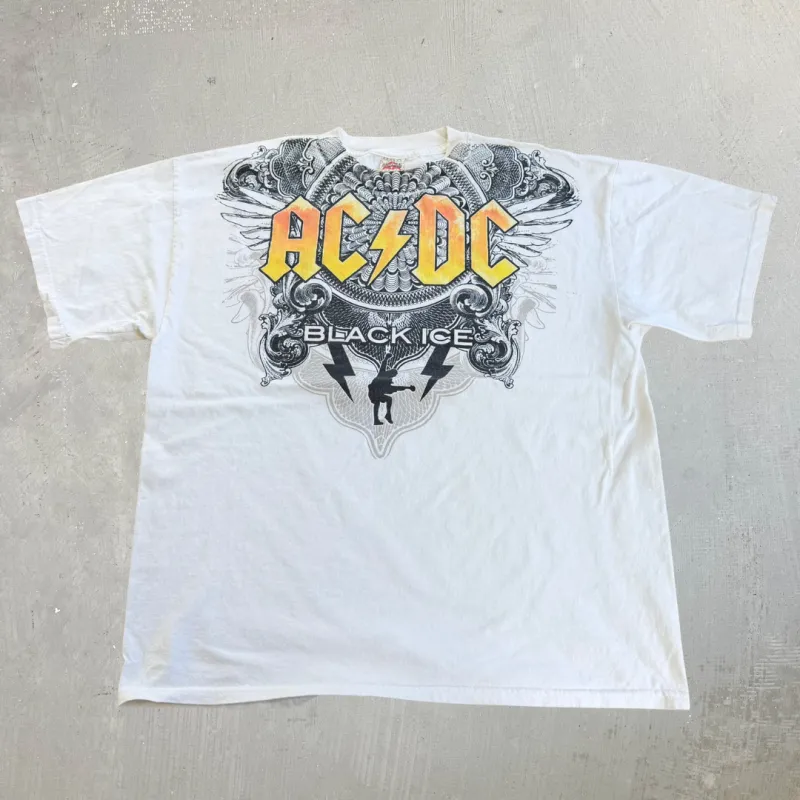 J- Vintage '08 AC/DC Black Ice Graphic Tee - XL made by HG Vintage