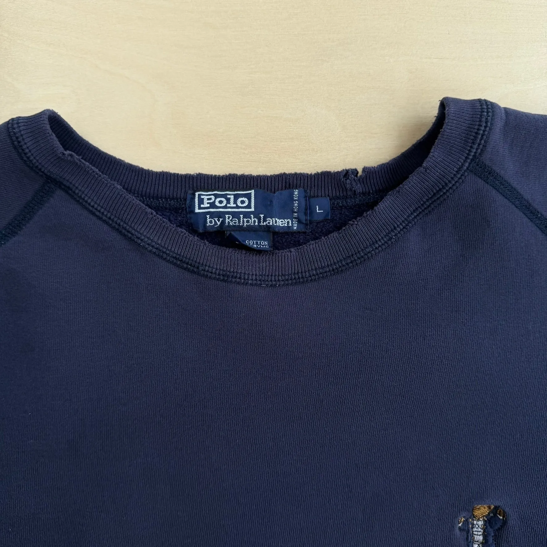 J- Vintage '92 Polo Ralph Lauren Embroidered Bear Crewneck - L sold by HG Vintage product image thumbnail 5