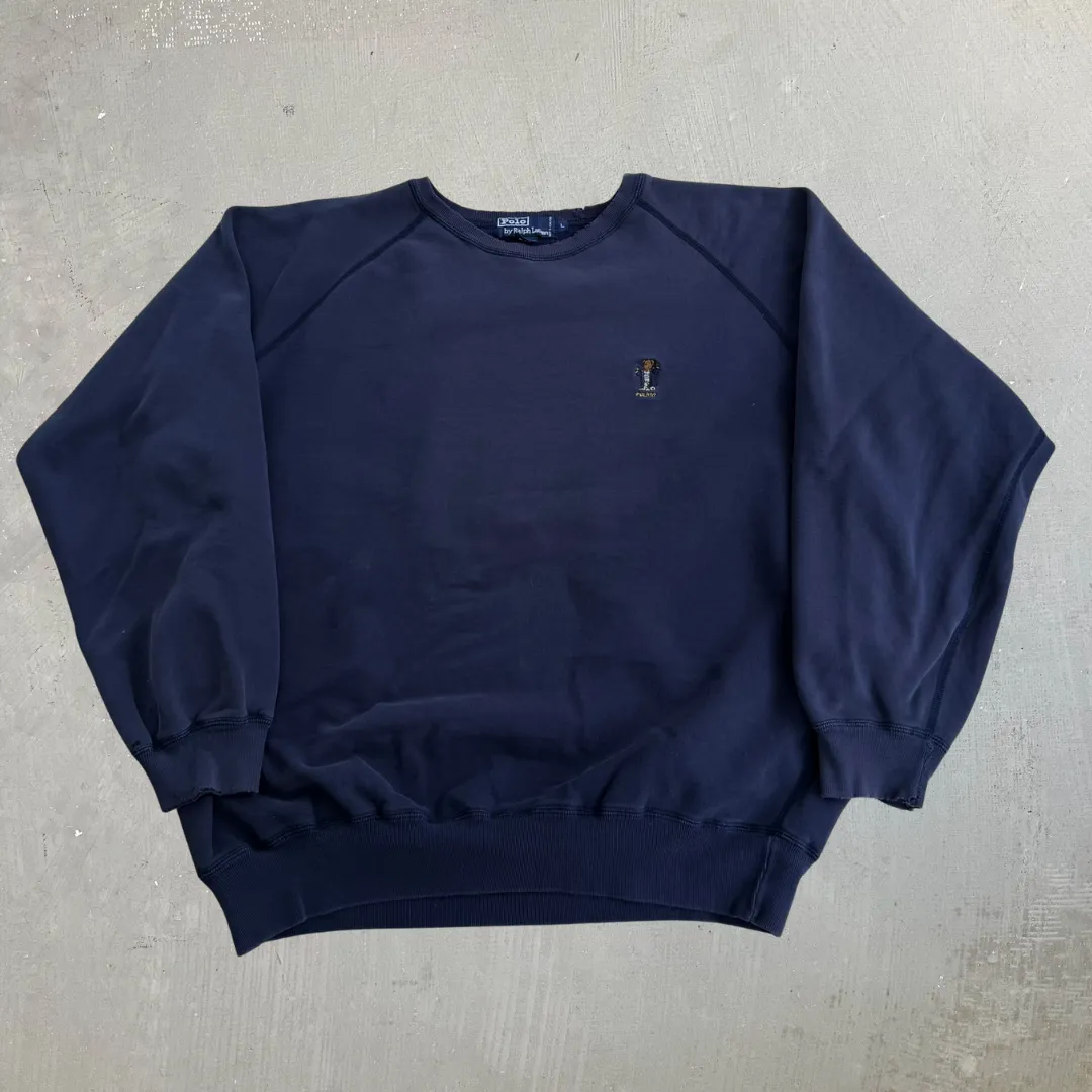 J- Vintage '92 Polo Ralph Lauren Embroidered Bear Crewneck - L sold by HG Vintage