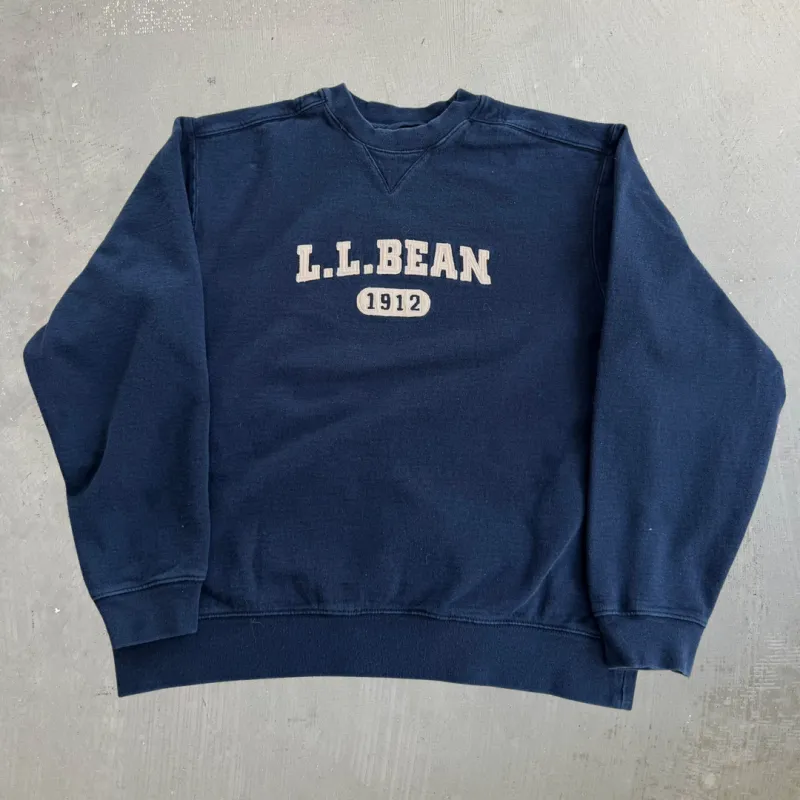 J- Vintage LL Bean Embroidered Logo Text Crewneck - L made by HG Vintage