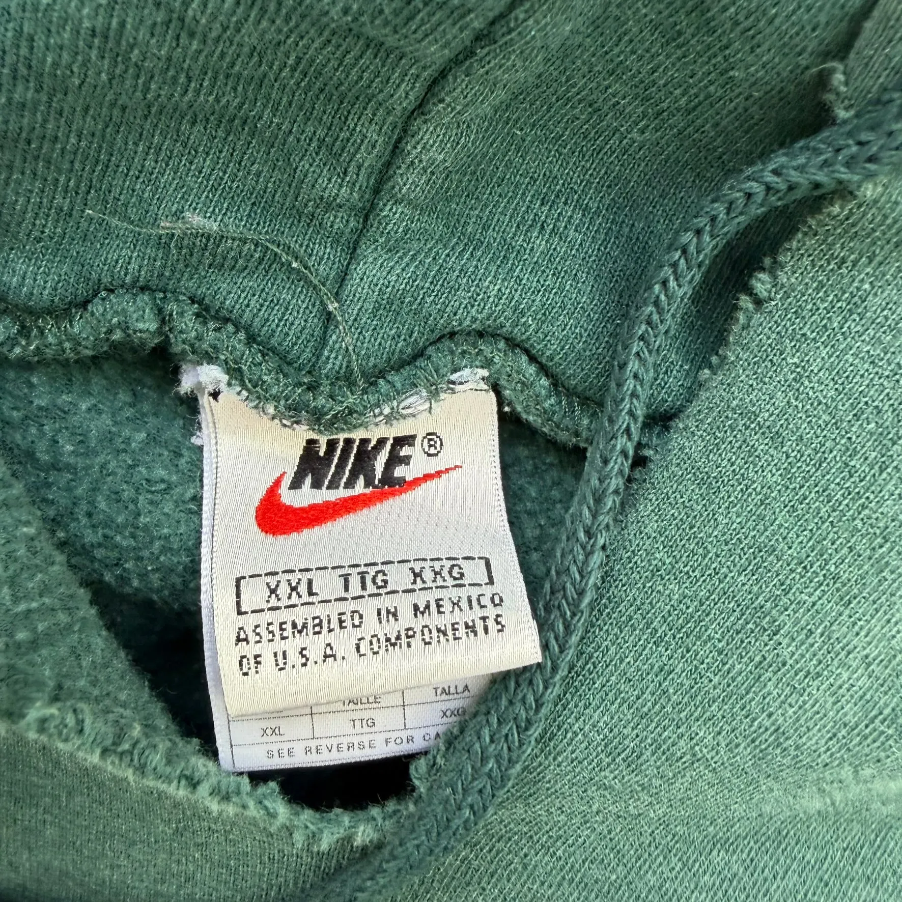 J- Vintage 90s Nike Embroidered Swoosh Forest Green Hoodie - 2XL sold by HG Vintage product image thumbnail 3