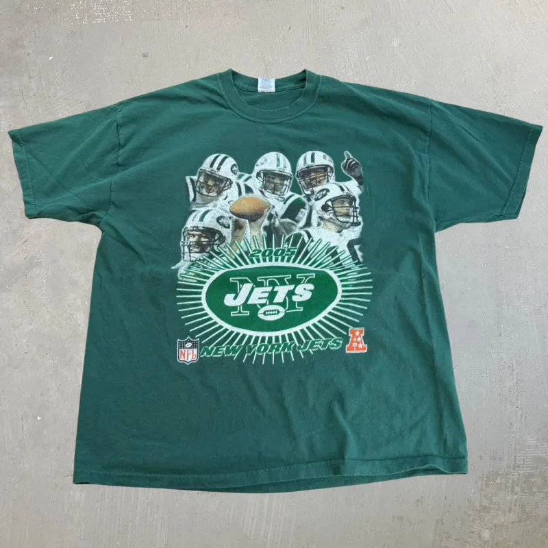 J- Vintage '05 New York Jets NFL Roster Picture Graphic Tee - 2XL made by HG Vintage