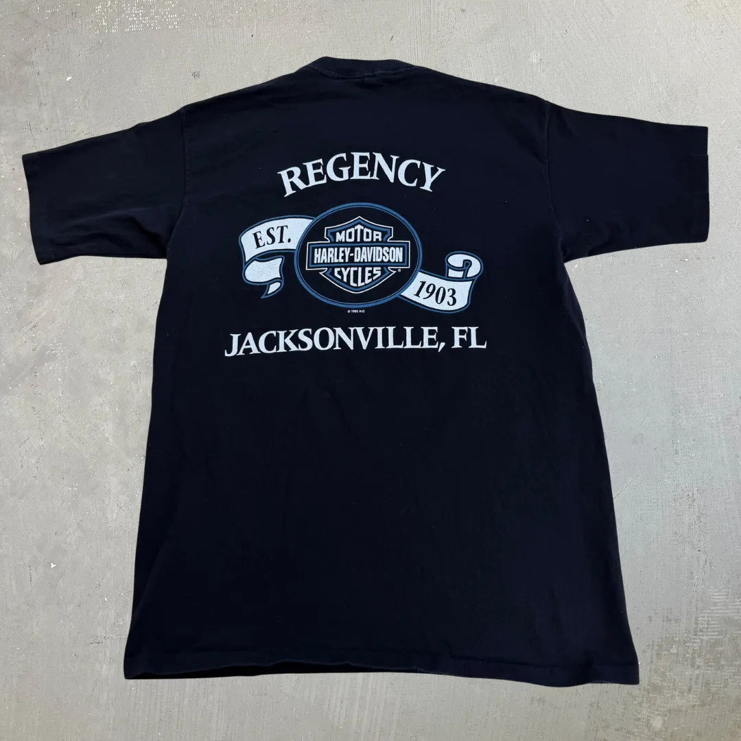 J- Vintage '95 Harley Davidson Jacksonville Fl. Made In USA Single Stitch Tee - L sold by HG Vintage product image thumbnail 4