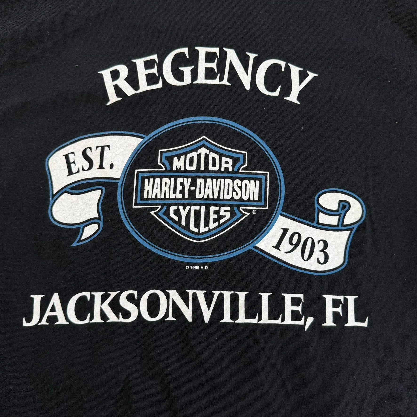J- Vintage '95 Harley Davidson Jacksonville Fl. Made In USA Single Stitch Tee - L sold by HG Vintage product image thumbnail 5