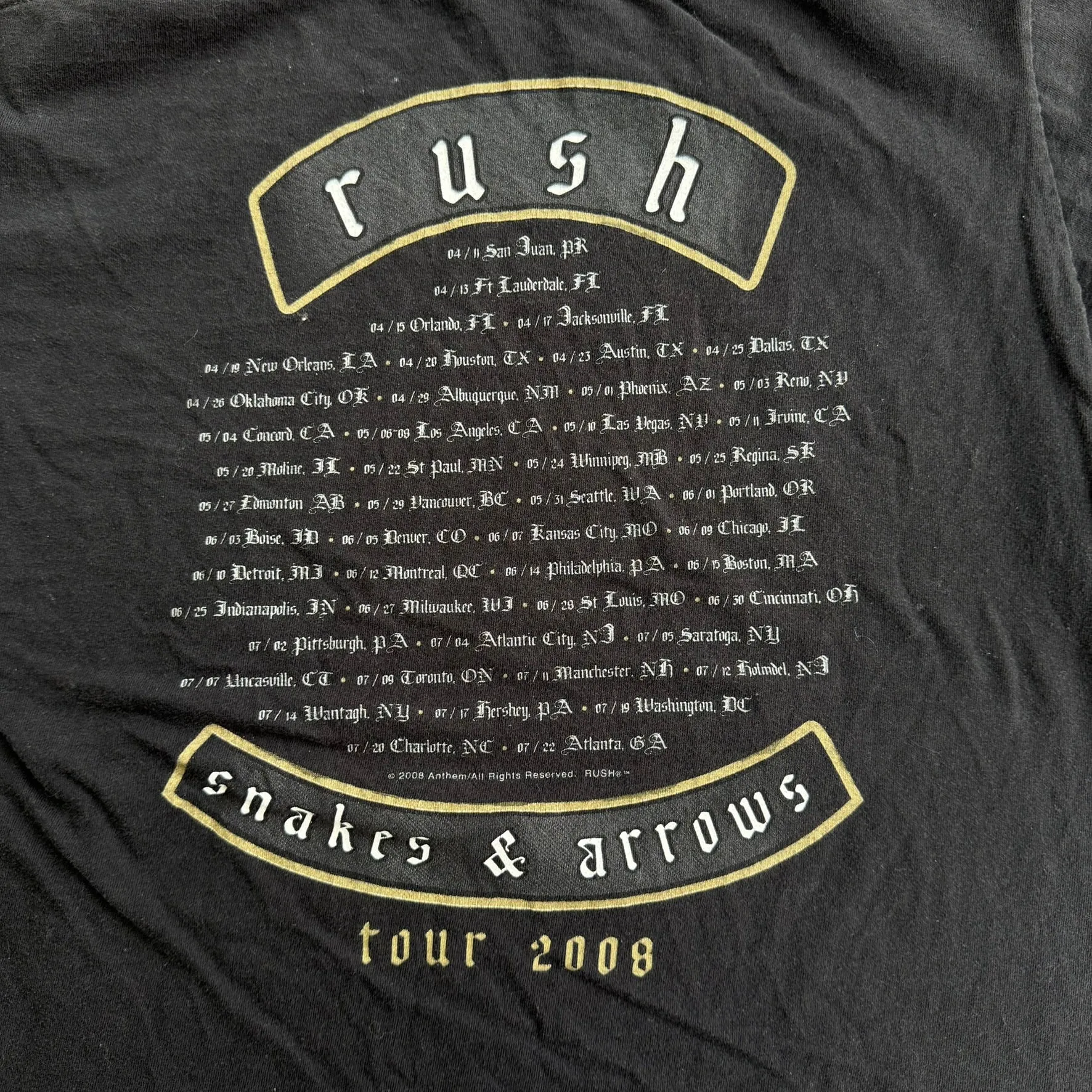 J- Vintage '08 Rush Snakes & Arrows Tour Graphic Tee - M sold by HG Vintage product image thumbnail 4