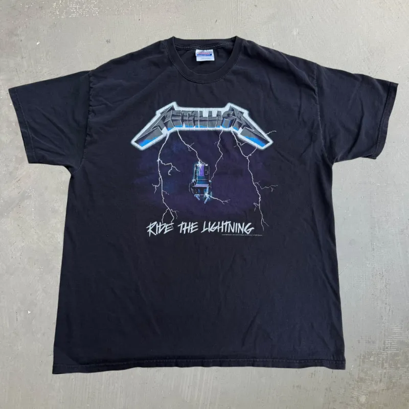 J- Vintage '07 Metallica Ride The Lightning Graphic Reprint Tee - XL made by HG Vintage