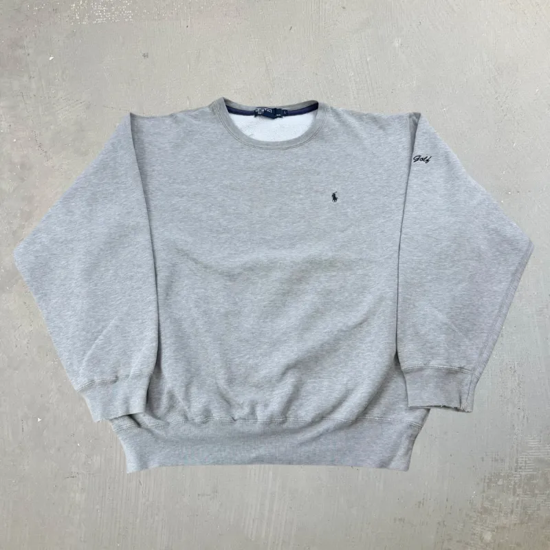 J- Vintage Polo Ralph Lauren ASU Golf Embroidered Text & Logo Crewneck - L made by HG Vintage