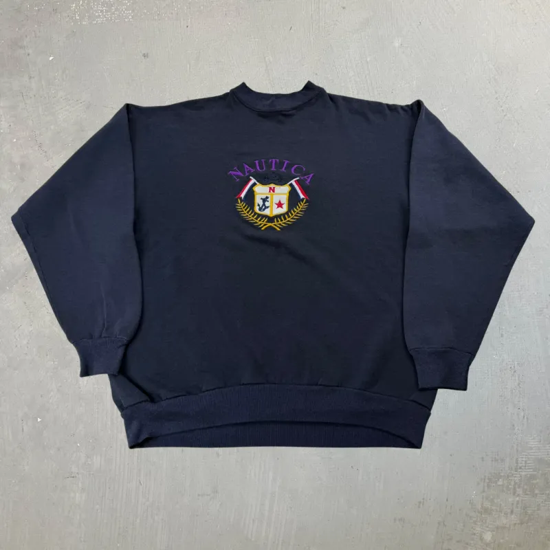 J- Vintage Nautica Embroidered Logo Made In USA Crewneck - XL made by HG Vintage