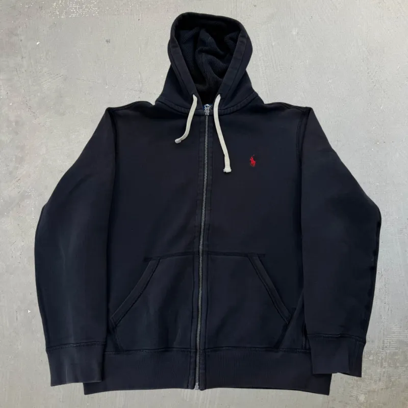 J- Vintage Polo Ralph Lauren Embroidered Logo Zip Up Hoodie - L made by HG Vintage