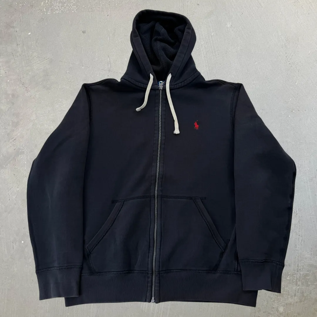 J- Vintage Polo Ralph Lauren Embroidered Logo Zip Up Hoodie - L sold by HG Vintage