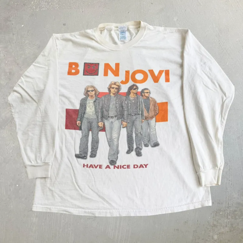 J- Vintage '05 Bon Jovi Have A Nice Day Tour Picture Long Sleeve Tee - L made by HG Vintage