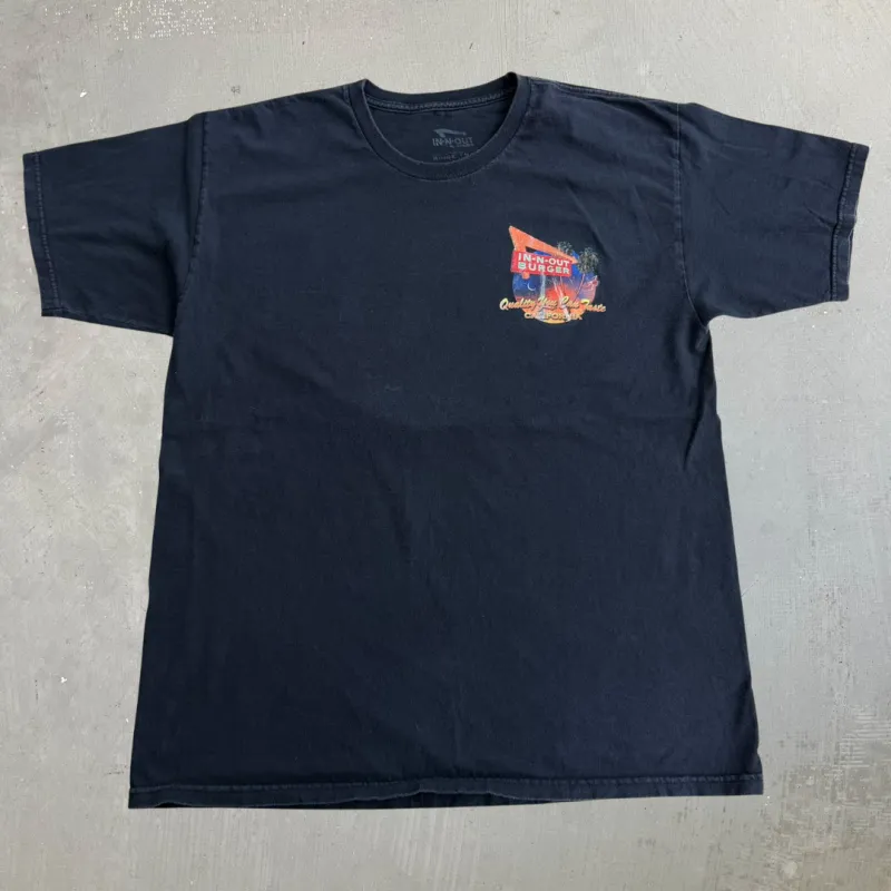 J- In & Out Burger California Race To The Place Graphic Tee - L made by Hard Rock Cafe